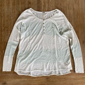 Free People Beach Linen Stripe Oversized Sweater